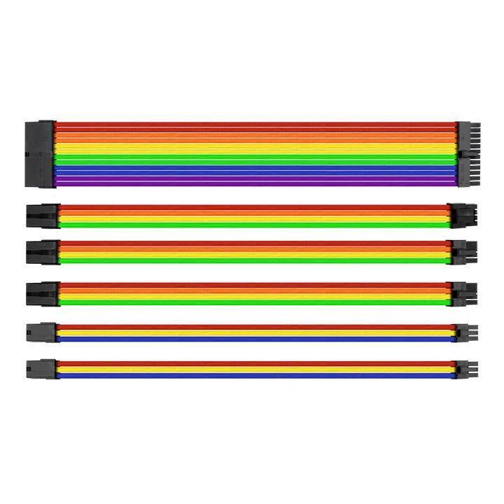 Thermaltake TTMod Sleeved Cable Extenstions - Rainbow - كابل